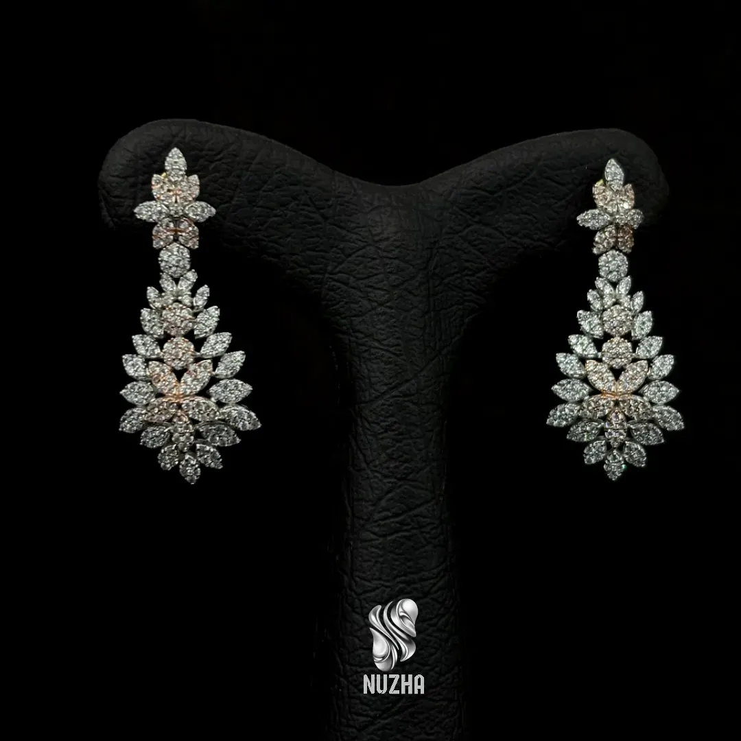 گوشواره جواهری نقره کدgn1023