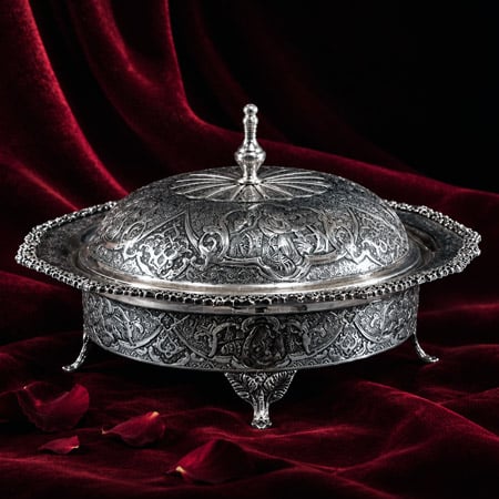 سوهان خوری نقره قلم مینیاتور اعلاء | تولیدی صنایع دستی نقره احمدی